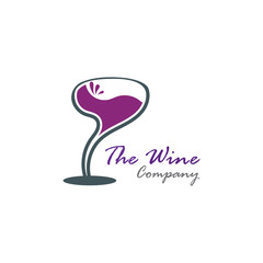 Wine logo on splash design template. Vector illustration of icon