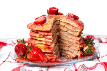 oats and banana pancakes with strawberry