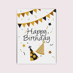 Stylish happy birthday cards with hat