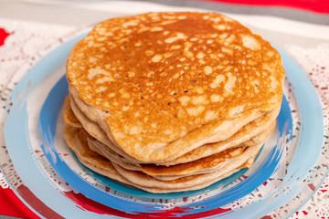 simple american style fluffy pancakes
