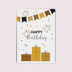 Stylish happy birthday cards with gift