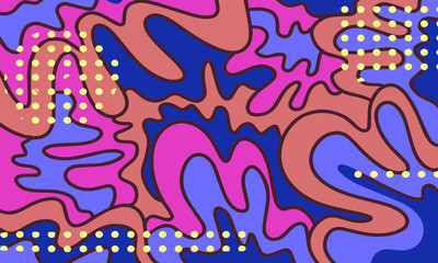 Abstract Memphis Background Natural Hand Painted Colorful Design