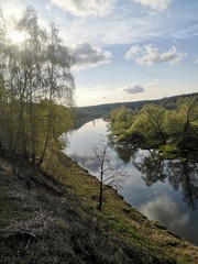 View of a calm river from the shore