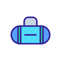 oval vertical stripes bag icon vector. oval vertical stripes bag sign. color symbol illustration