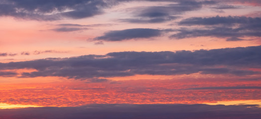 Naklejka na ściany i meble colorful dramatic sky with cloud at sunset 