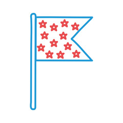 Usa flag line and fill style icon vector design