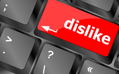 dislike key on keyboard for anti social media concepts