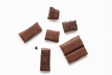 Dark Chocolate bar on white background