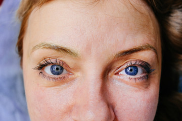 Fototapeta premium beauty portrait close-up with focus on the eyebrows