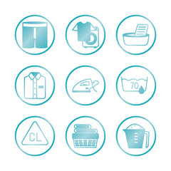 iron and Textile care icon set, gradient style