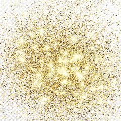 Gold glitter celebratory confetti background