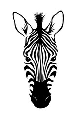 Zebra head, Animal face isolated on white background vector Illustration. Graphic Design for logo. wildlife and fauna zoo - obrazy, fototapety, plakaty