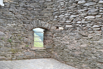 small stone window in a fortress in luxembourg