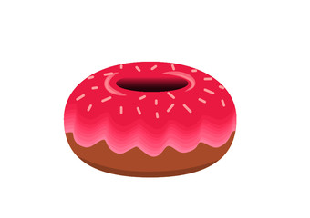 donut with chocolate icing isolated