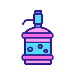 water bottle with pressure pump icon vector. water bottle with pressure pump sign. color symbol illustration