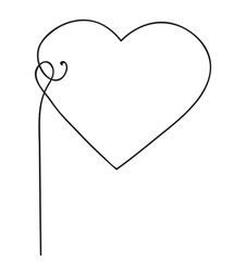 Heart. Abstract love symbol. Continuous line art drawing vector illustration