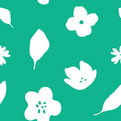 Abstract floral seamless pattern. Botanical design for wallpaper, paper, textile. Minimalist floral shapes background