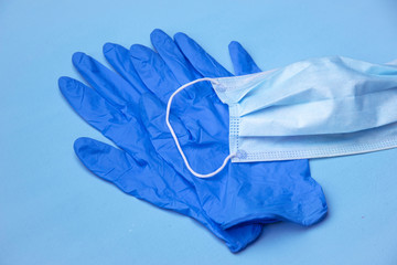 Corona virus safety with gloves and mask