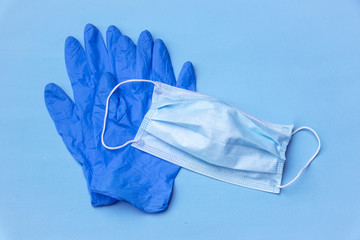 Corona virus safety with gloves and mask
