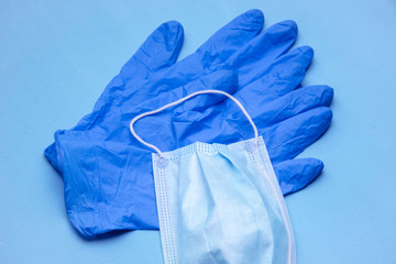 Corona virus safety with gloves and mask