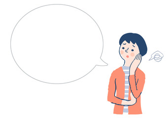 困る女性とふきだし