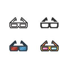 3D movie glasses icon vector illustration design