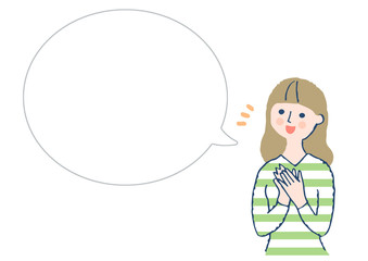 笑顔の女性とふきだし