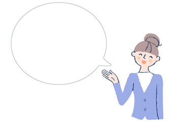 笑顔の女性とふきだし