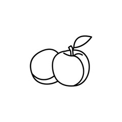 peach line illustration icon on white background