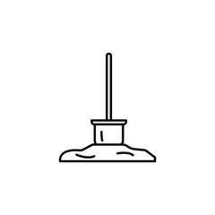 spade line illustration icon on white background