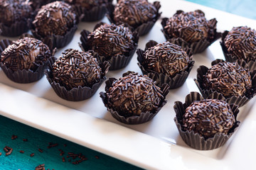 Brigadeiro. Delicious Traditional Brazilian sweet.