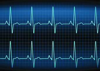 Heart rate graph. Heart beat. Ekg icon wave. Turquoise color. Stock vector illustration.