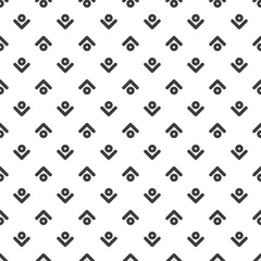 Seamless pattern with black strokes on white background. Ethnic symmetric background.