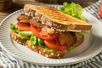 Homemade Bacon Lettuce Tomato BLT Sandwich