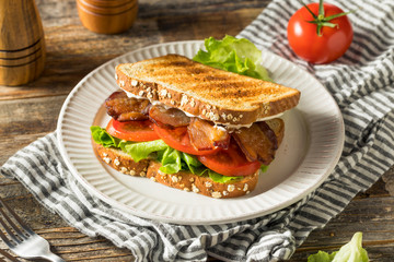 Homemade Bacon Lettuce Tomato BLT Sandwich