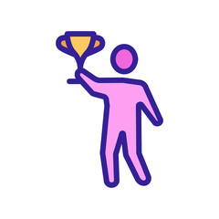 man holding cup icon vector. man holding cup sign. color symbol illustration