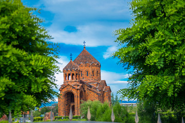 church in Armenia with tree background