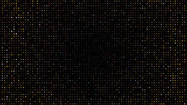 Gold And Silver Halftone Black Background. Vector Golden Glitter Circle With Dotted Sparkles Or Halftone Shine Pattern Texture Black Background. Golden Circles, Dots Pattern, Vector, Grunge.