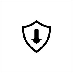 shield safe protection download icon vector design in simple and flat style