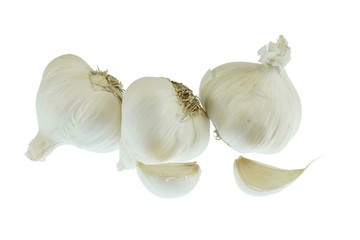 fresh garlic isolated on white background