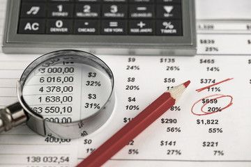 Items for doing business in the office on the table