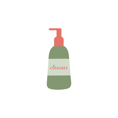 Face cleanser in a pump bottle flat vector illustration