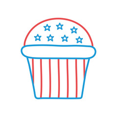 Cupcake line and fill style icon vector design