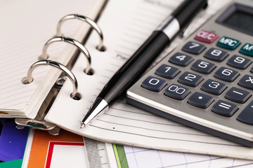 Accessories for doing business in the office, on the table