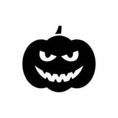 jack o lantern Halloween carved pumpkin icon template, Happy halloween party pumpkins symbol vector sign isolated on white background illustration for graphic and web design.