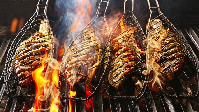 grilled fish on the hot grill is the best