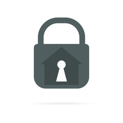 House lock icon. Vector illustration eps 10