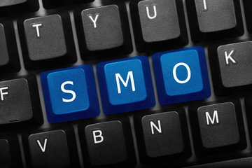 Three keys conceptual keyboard - SMO blue keys