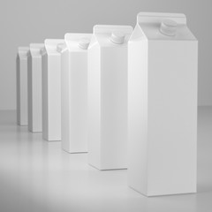 3d illustration of milk or juice packets