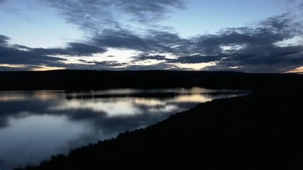 sunset over the lake